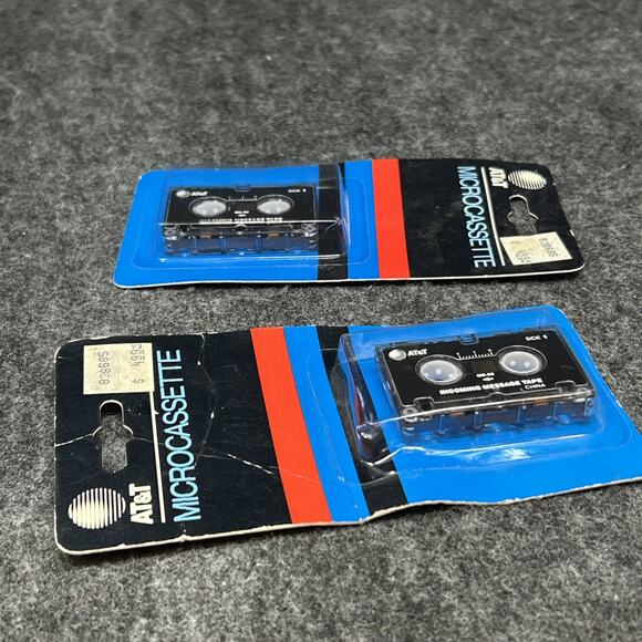 NOS Vintage 1988 AT&T Microcassette 2-Pack New & Sealed - Picture 3 of 5